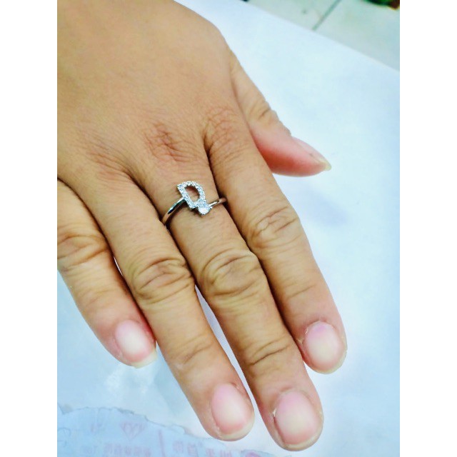 Jual Cincin Alfabet Silver Cincin Huruf / Cincin Inisial | Shopee Indonesia