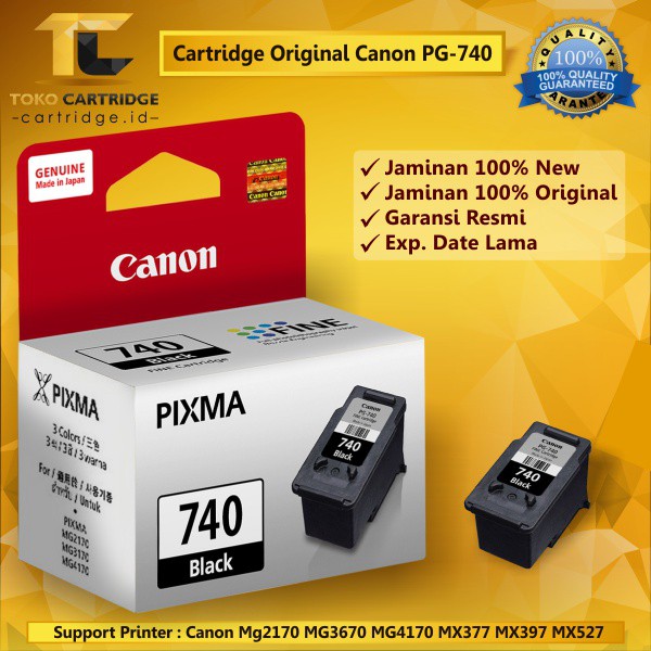 Jual Cartridge Canon PG740 PG 740 PG740 Black ORIGINAL MX397 MX377