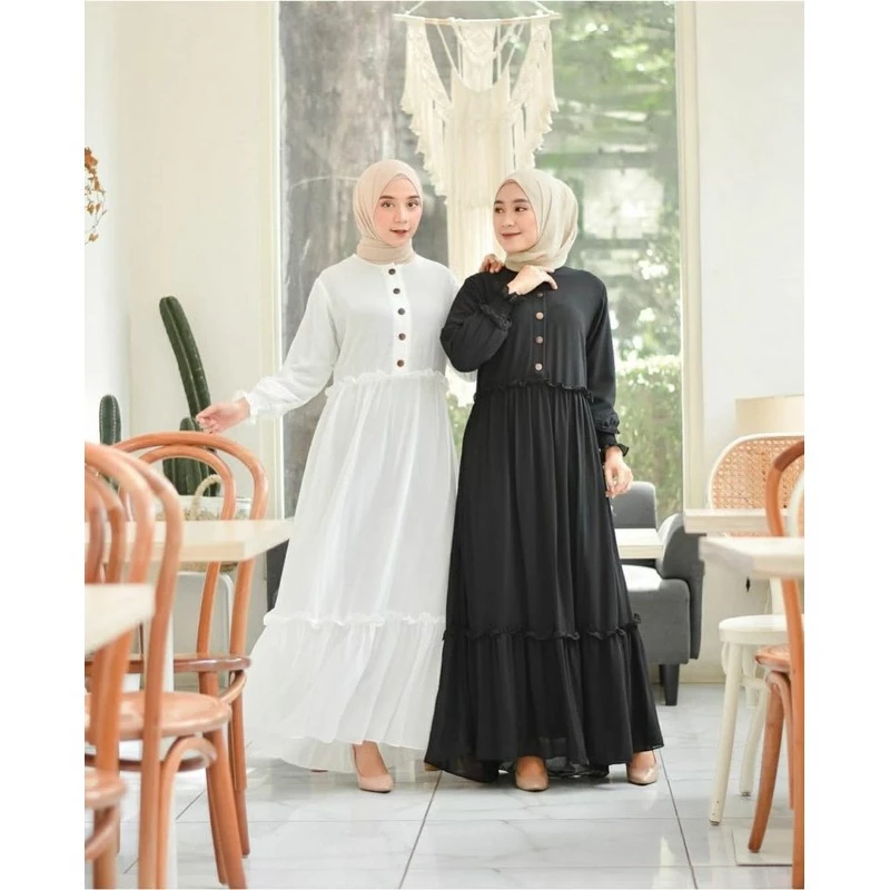 Gamis Chika Rempel Daily Busui tampilan depan