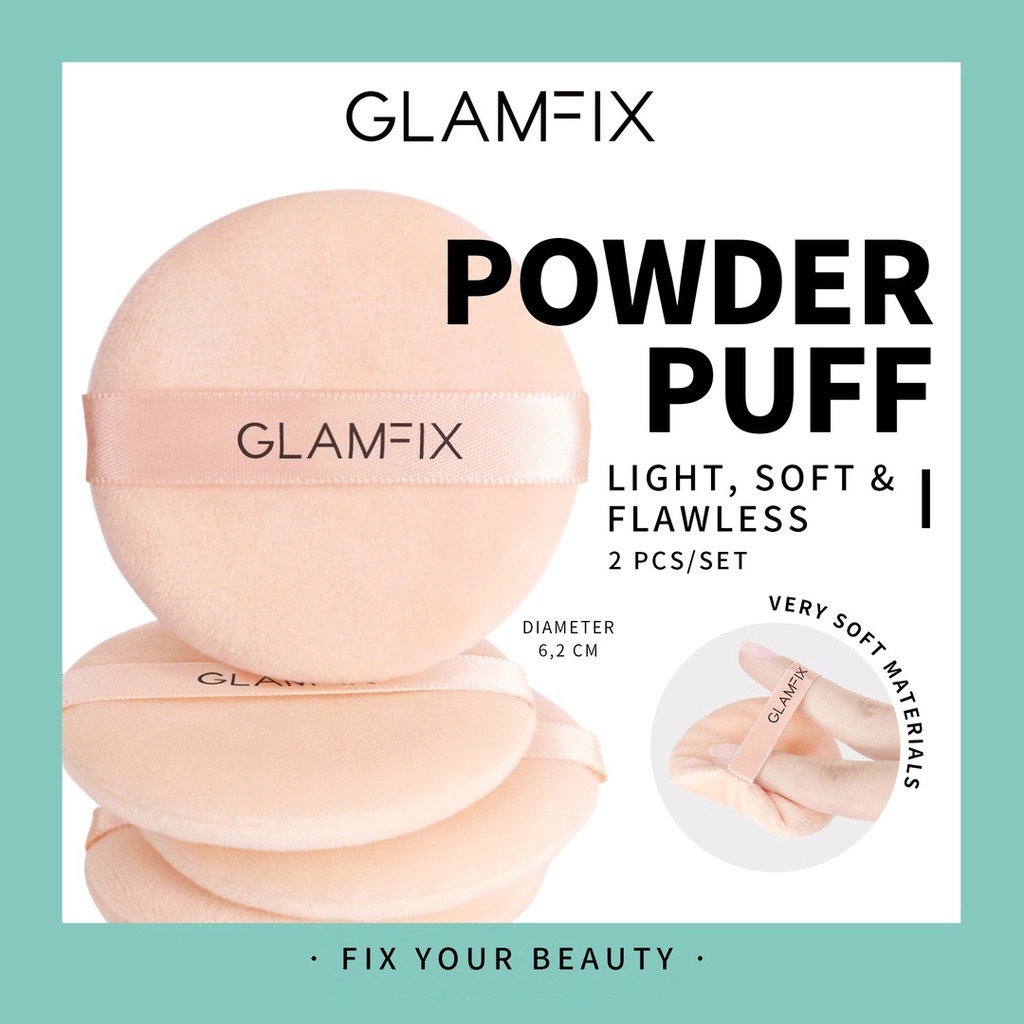 Jual GLAMFIX Camelia Loose Powder Puff Spons Bedak Tabur Isi 2pcs ...