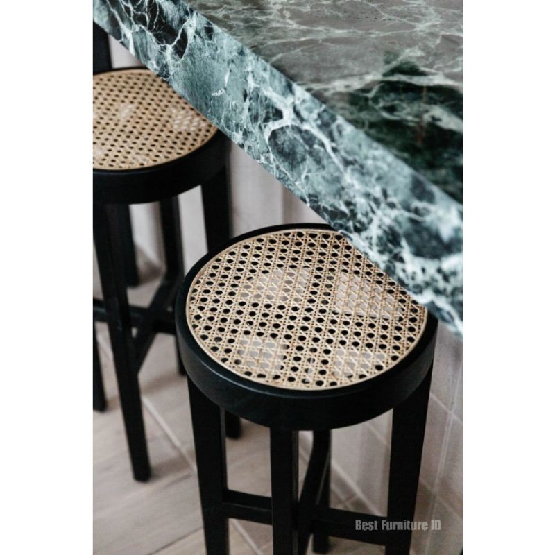 Jual Stool Rotan Jati - Stool Jati Rotan - Kursi Bulat Jati Rotan ...