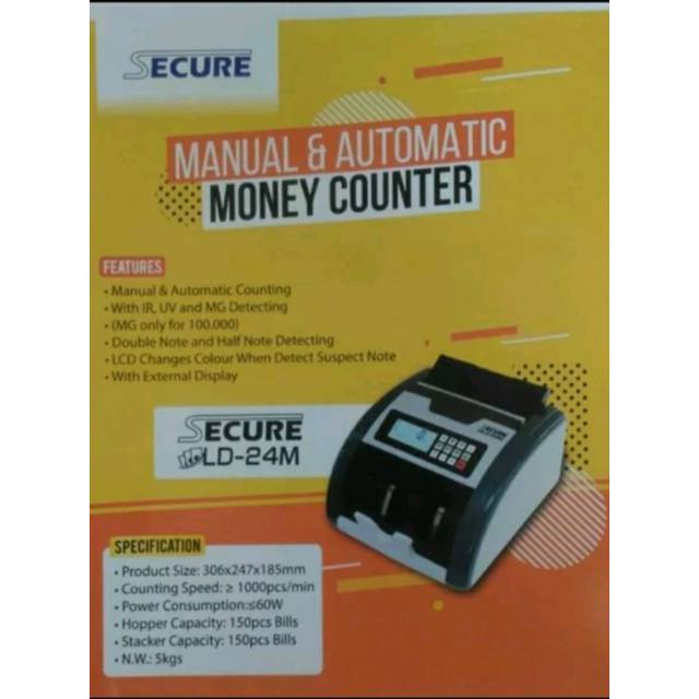 Jual MESIN HITUNG UANG SECURE LD-24 M Manual & Automatic Money Counter ...