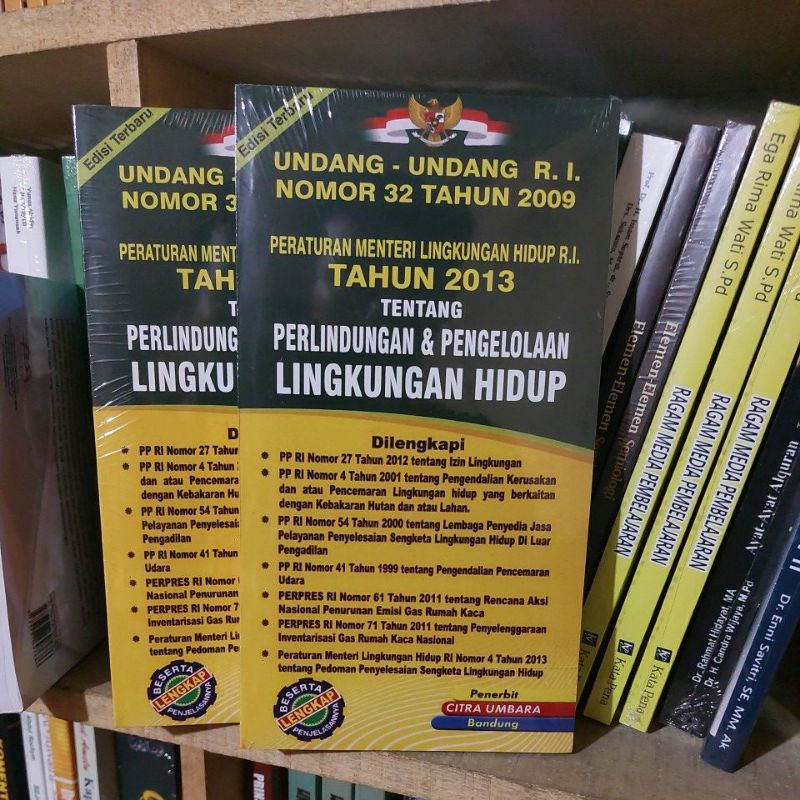 Jual UNDANG UNDANG R. I. NOMOR 32 TAHUN 2009 TENTANG PERLINDUNGAN DAN ...