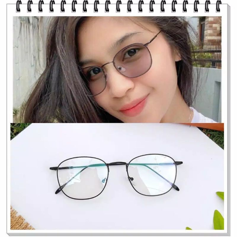 Jual kacamata photocromic wanita normal dan minus"New" FRAME titan