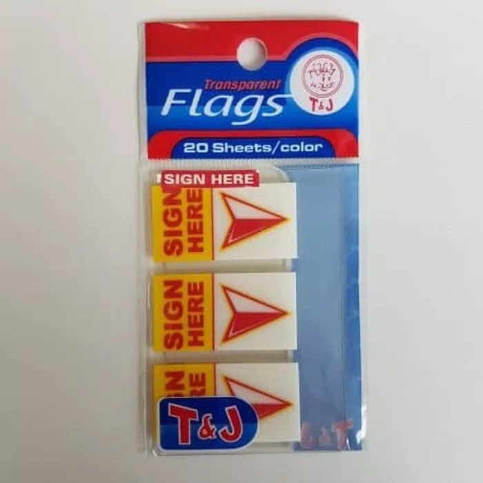 Jual T&J Labels Flags TJ – Sign Here | Shopee Indonesia