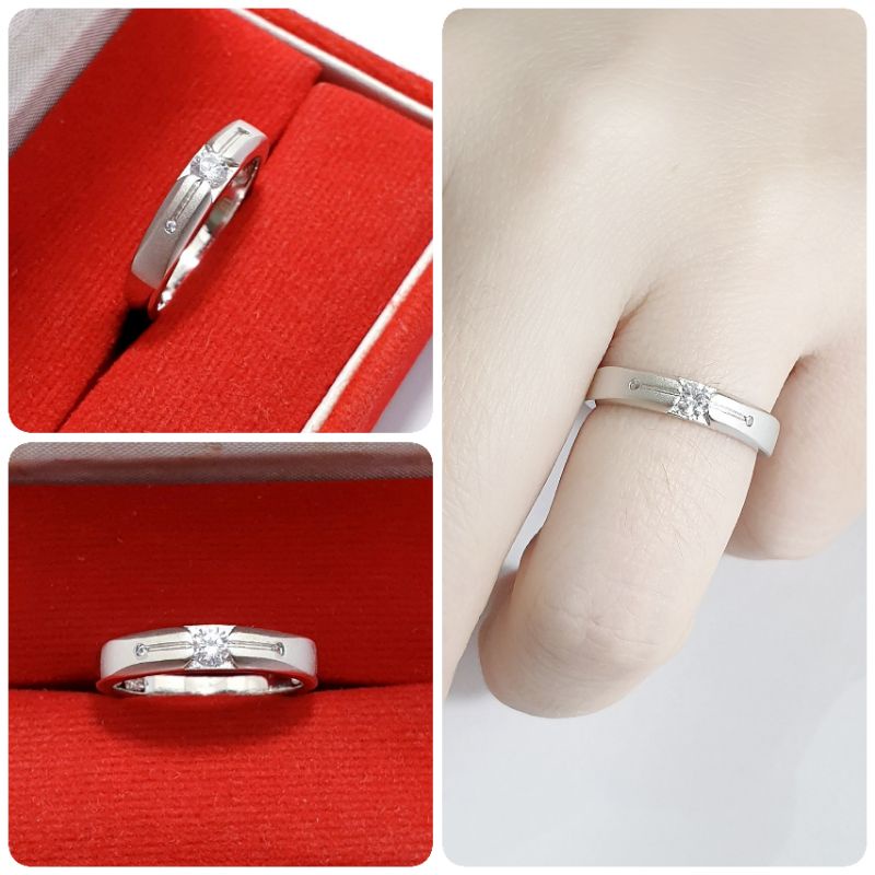 Jual Perhiasan Cincin Perak Silver 925 Lapis Emas Putih Cincin Pria