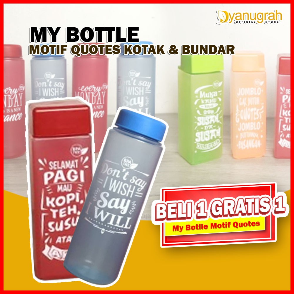 Jual My Bottle Beli 1 Gratis 1 My Bottle Bulat My Bottle Kotak Persegi 500ml Shopee Indonesia 9021