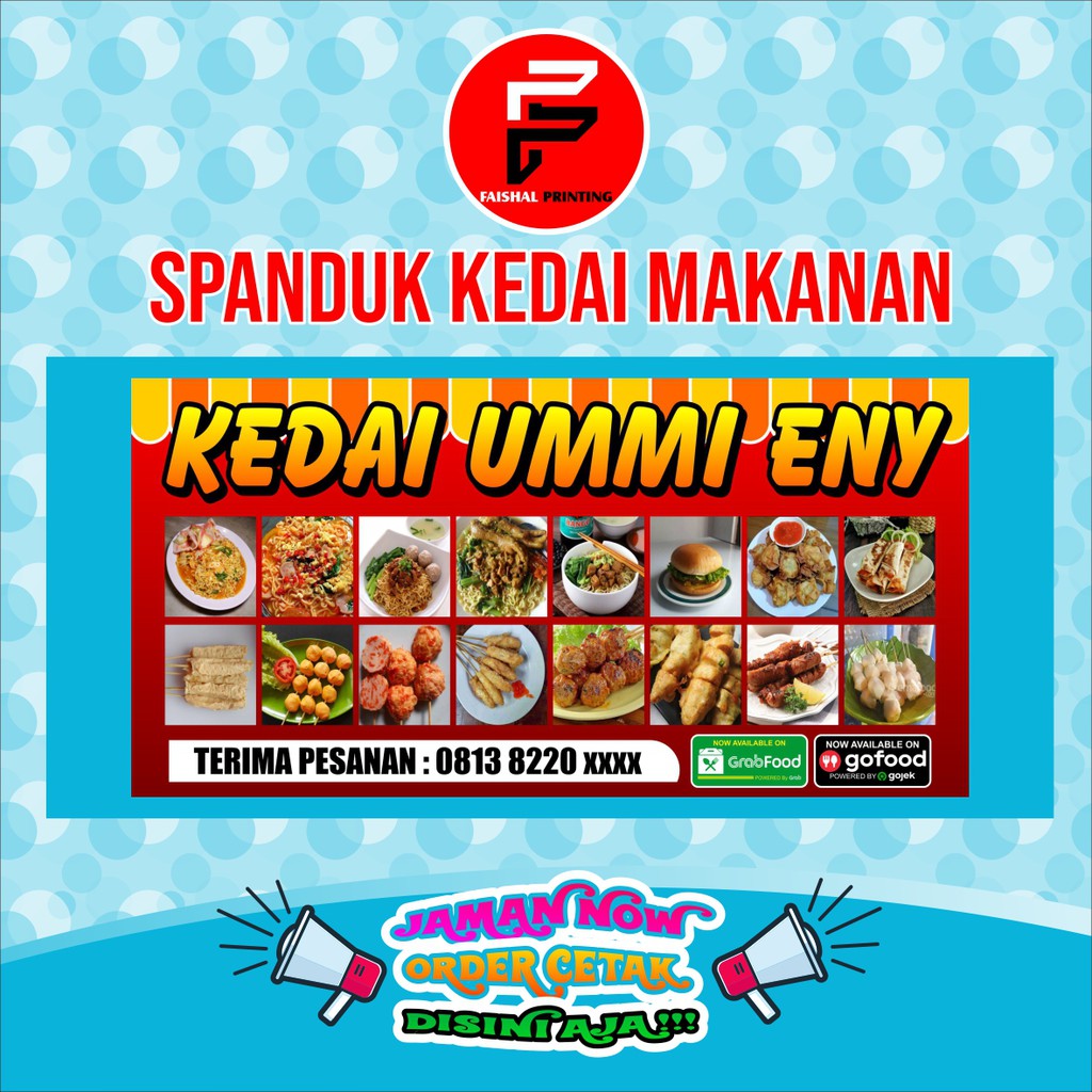 Jual Spanduk / Banner / Backdrop Kedai Warung Makanan Ukuran 2 X 1 ...