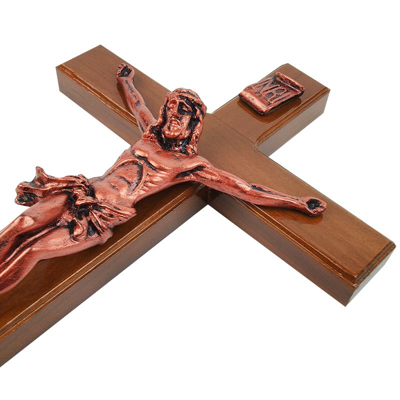Jual Salib Dinding Kayu Jati Gantung 30 cm Corpus Patung Yesus Inri ...