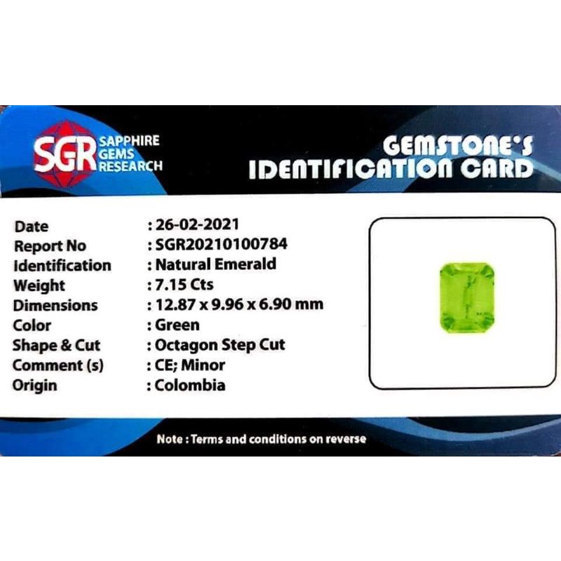 Jual Cod Batu Permata Natural Green Zambrud Colombia Octagon