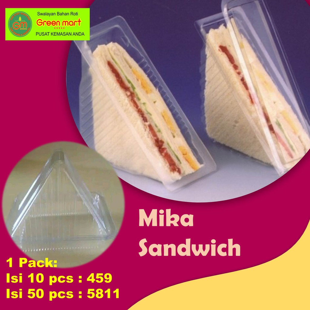 Jual Mika Sandwich Segitiga Kemasan Roti Sandwich Plastik Tebal ...