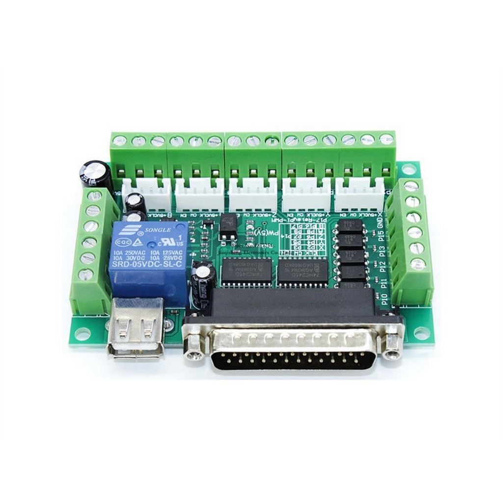 Jual MACH3 Interface Board CNC 5 Axis With Optocoupler + Usb Cable