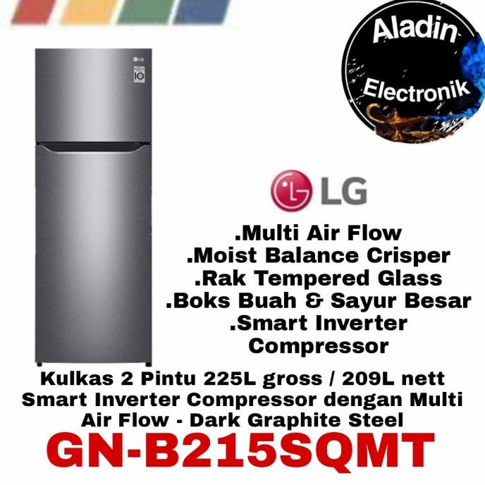 Jual KULKAS 2 PINTU LG SMART INVERTER Dgn Multi Air Flow 225L GN ...