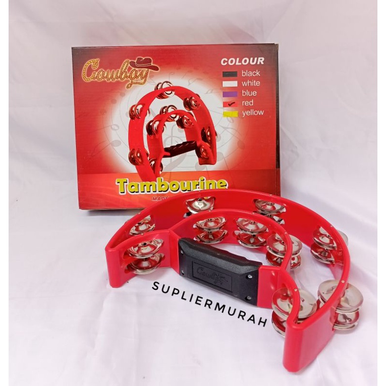 Jual tambourine cowboy kecrekan tamborin double ring | Shopee Indonesia