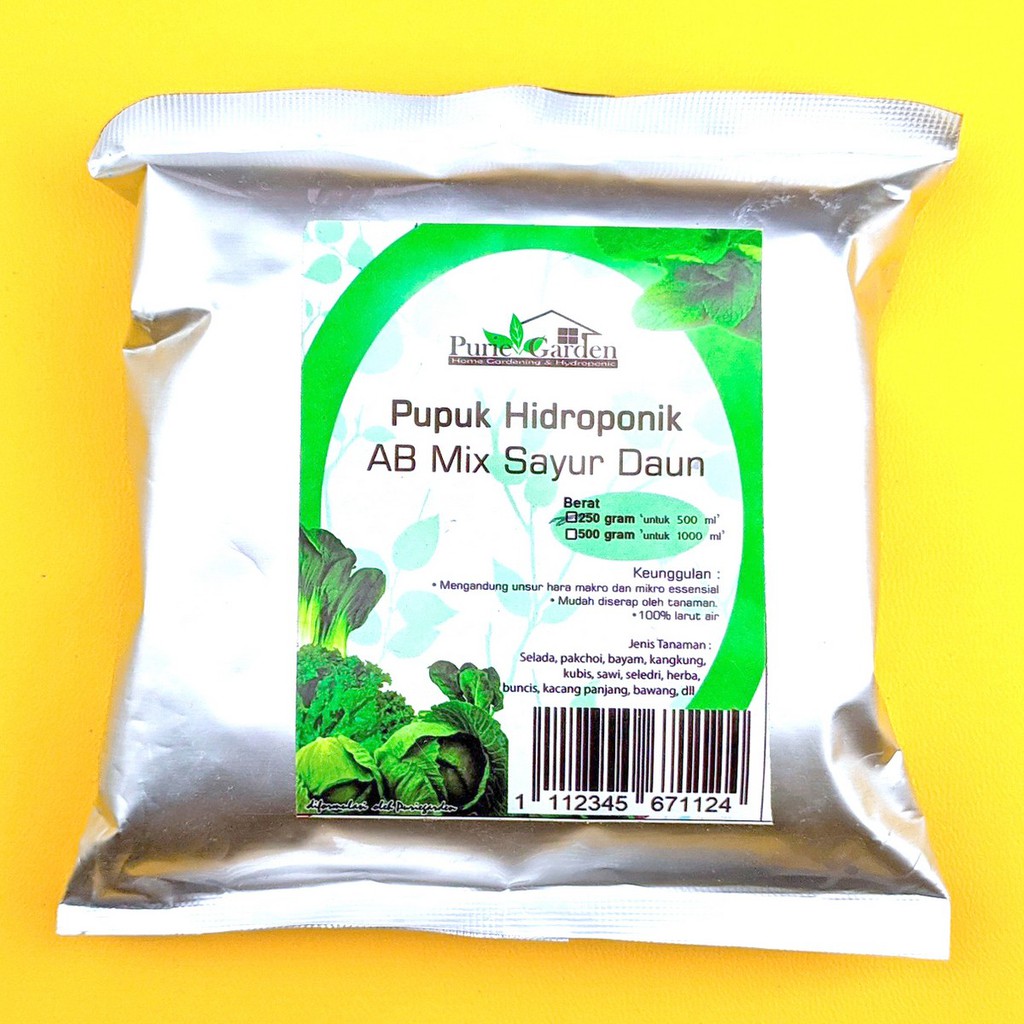 Jual Nutrisi Pupuk Hidroponik AB Mix Sayuran Daun - 250gr | Shopee ...