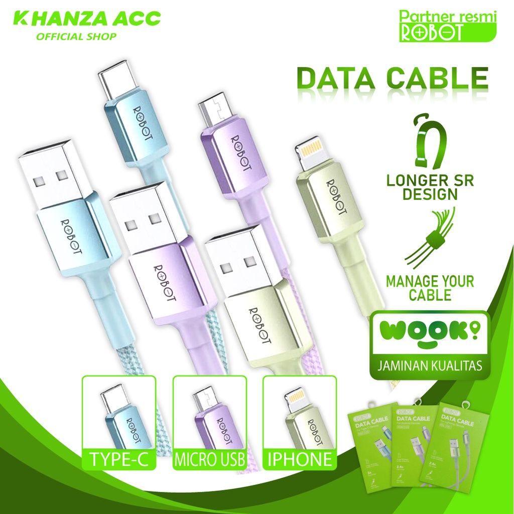 Jual Khanzaacc Kabel Data Robot Rsm Rsc Rsl Micro Usb Type C