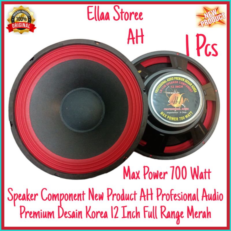 Jual Speaker Component Ah Inch Full Range Merah Magnet Besar