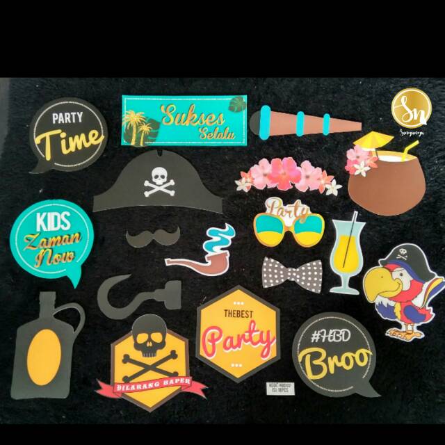 Jual PROPS PHOTOBOOTH BIRTHDAY PIRATES | ACCESORIES PROPERTI FOTO BAJAK