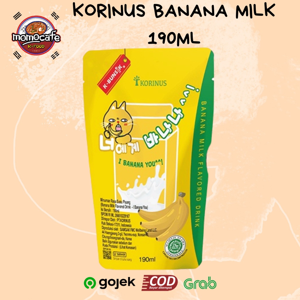 Jual Korinus Banana Milk 190ml - Susu Pisang Made In Korea | Shopee ...