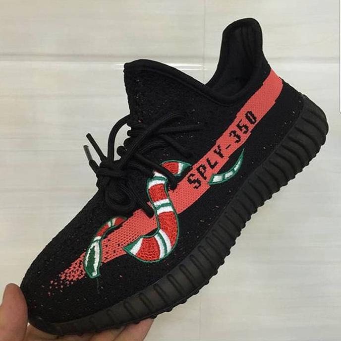 Adidas Yeezy Boost 350 V2 x Gucci Snake Black Premium Original