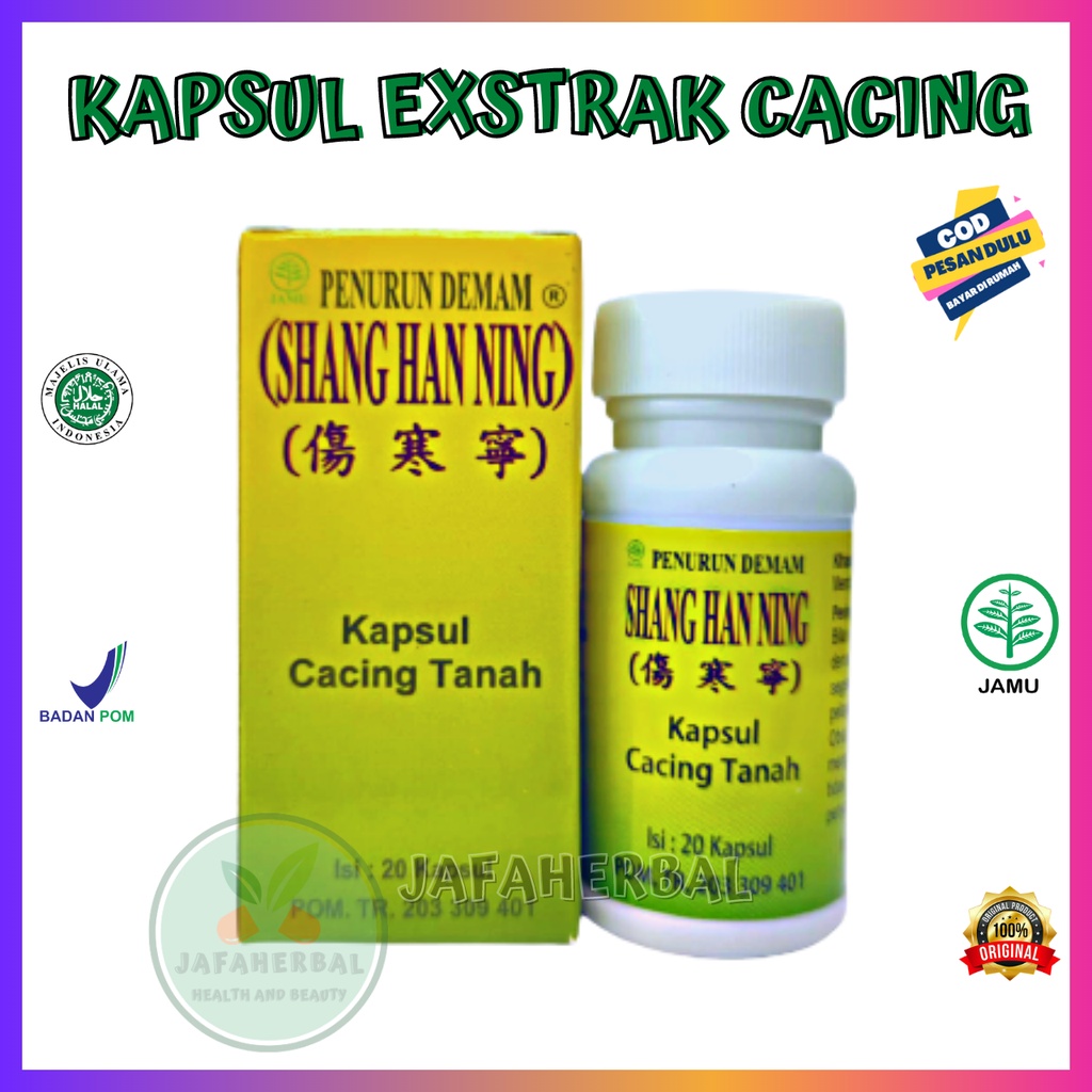 Jual Shang Han Ning (Kapsul Ekstrak Cacing Tanah) OBAT TIPES , Demam ...