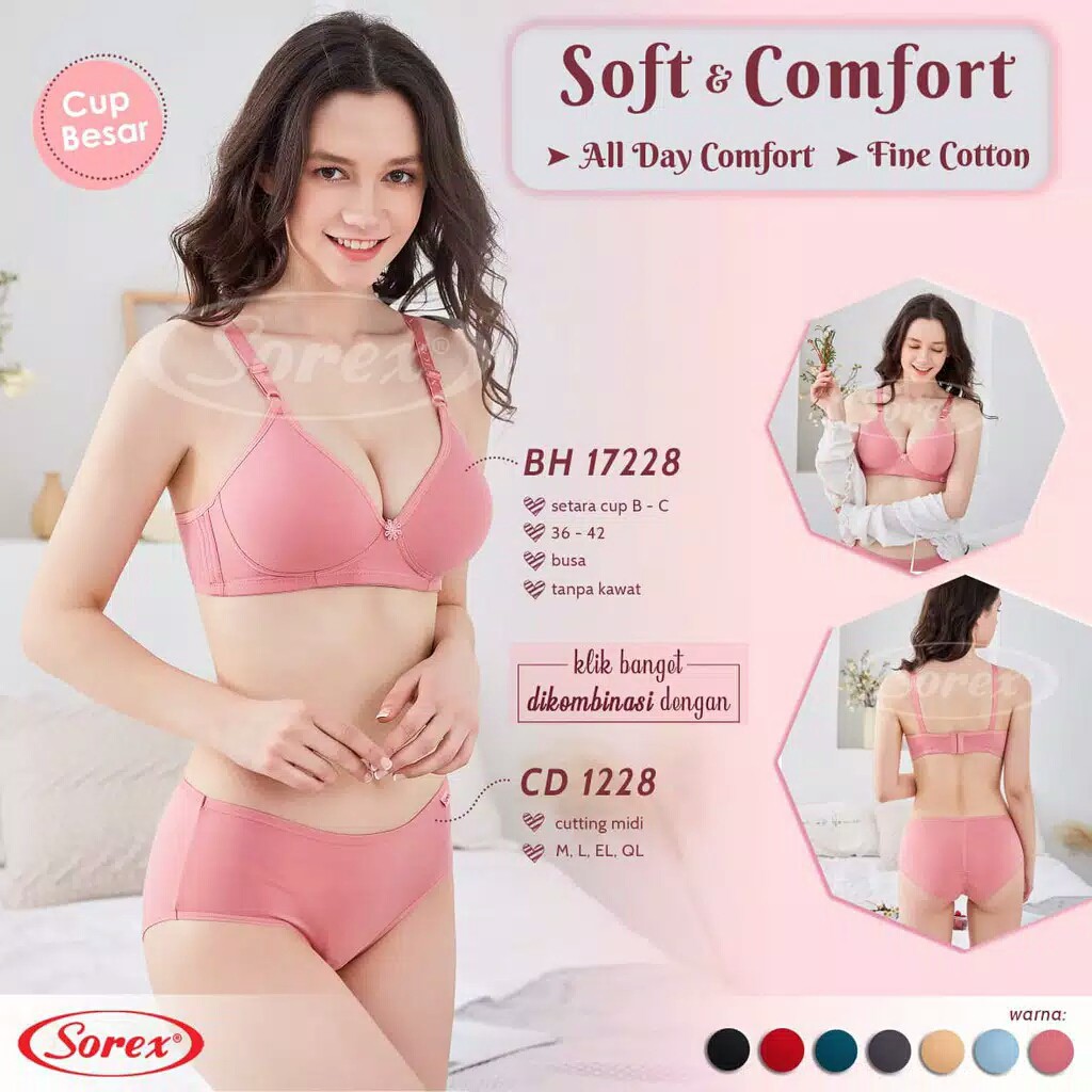 Jual K518 - BRA/BH WANITA SOREX BUSA TIPIS TANPA KAWAT CUP B SIZE 34 - 40 -  FANTA TUA, 38 - Kota Bekasi - Willy Collections