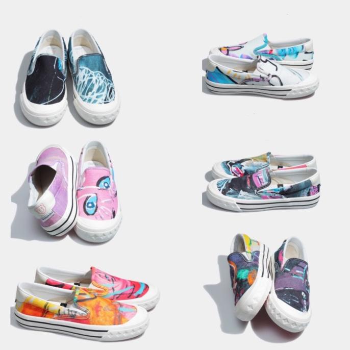Jual Sepatu compass x jason ranti retrograde slip on artwork | Shopee ...