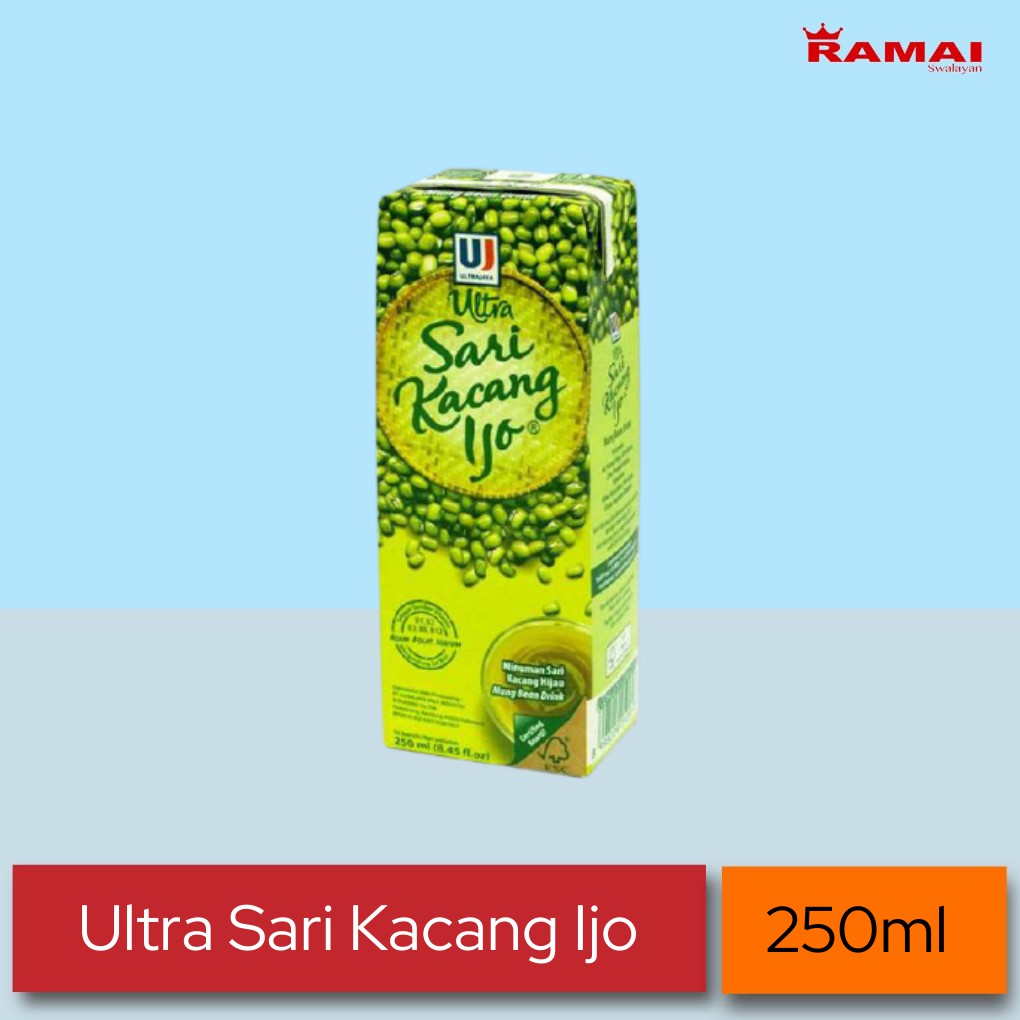 Jual Ultra Sari Kacang Ijo 250ml Minuman Murah Ramai Swalayan Ungaran