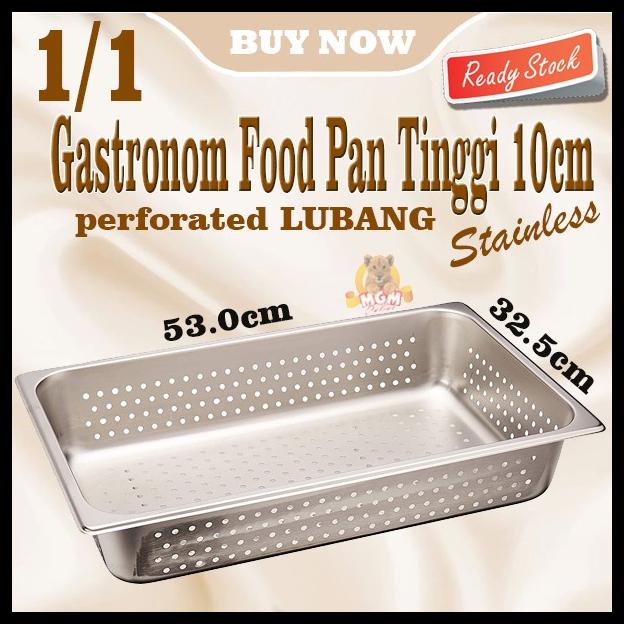 Jual FOOD PAN STAINLESS 1/1 TINGGI 100MM PERFORATED LUBANG GASTRONORM ...