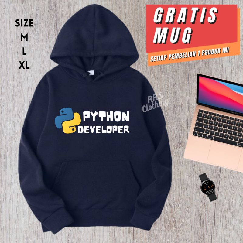 Jual Jaket Hoodie Programmer Python Developer Programming HPPD | Shopee ...