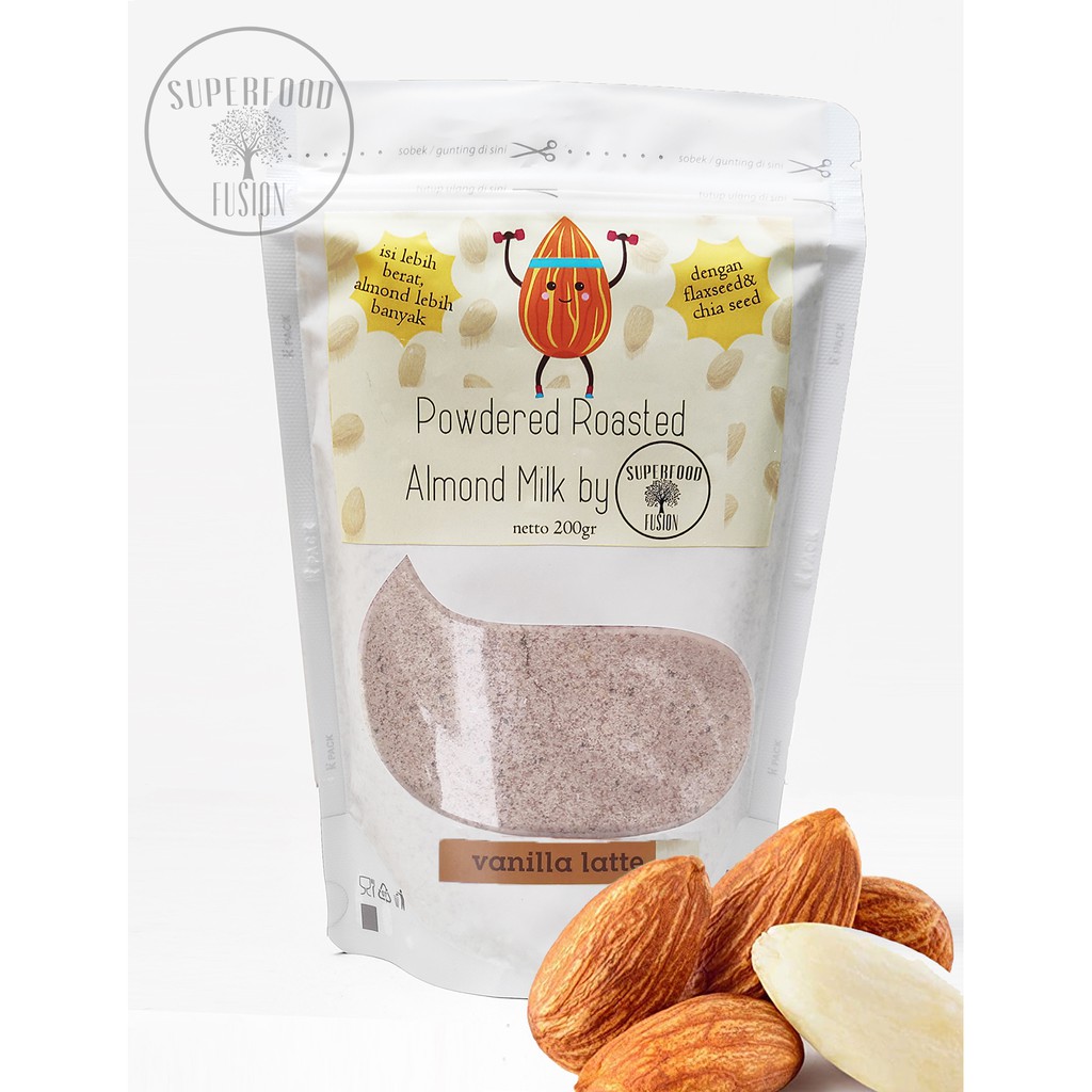 Jual SUSU ALMOND Bubuk 200gr Dengan Chia Seed Dan Flaxseed / ALMOND ...