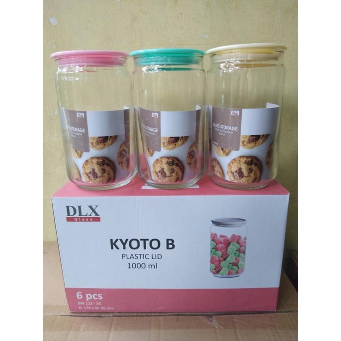 Jual Toples Kaca Kyoto B Kedap Udara Set 6 Pcs Ukuran 1000 Ml Shopee Indonesia 9421