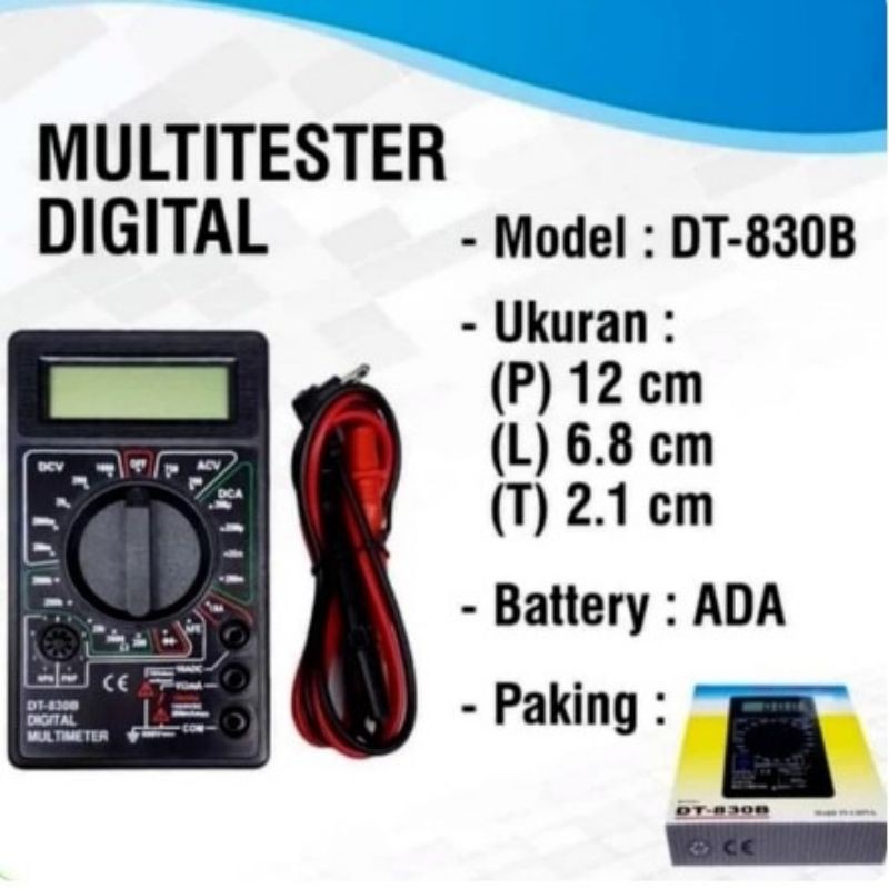 Jual HS MultiTester / Multimeter DT830B Shopee Indonesia