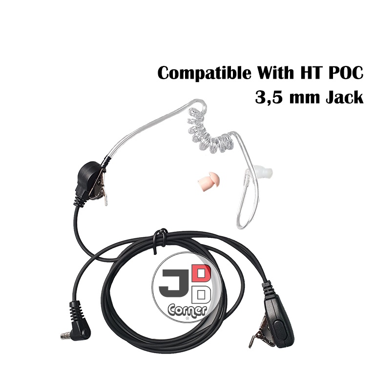 Jual Earset HT POC Bening FBI 3.5 mm Jack With PTT Handsfree Earphone ...
