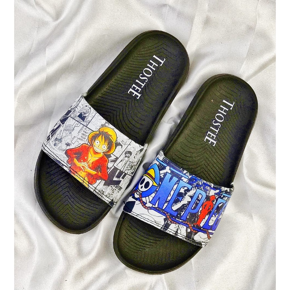 Jual Sandal Slide Selop Pria Thostee Pvc Anime Onepiece Luffy Slipperstarompah Shopee Indonesia