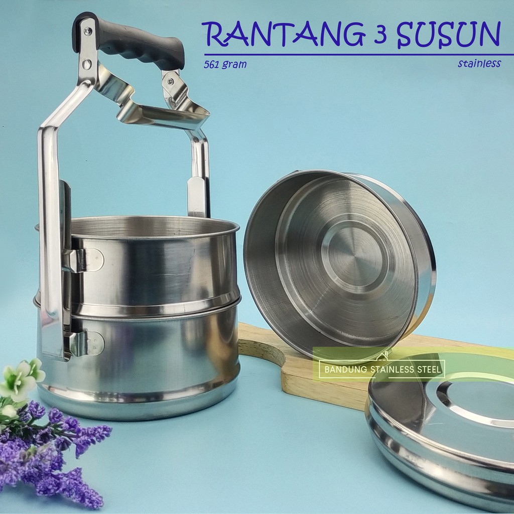 Jual Rantang stainless 3 susun diameter 14cm/16cm | Shopee Indonesia