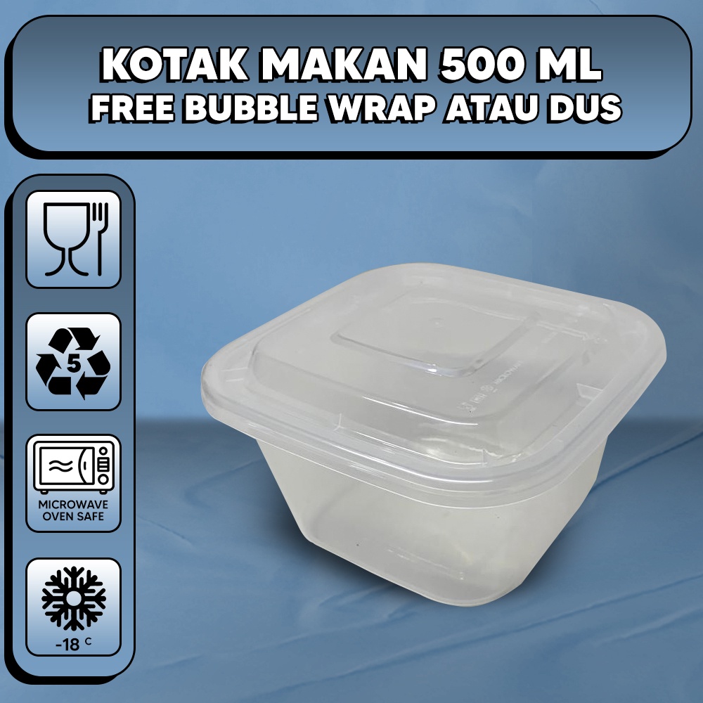 Jual Kotak Makan Plastik Thinwall Food Container Kotak 500ml