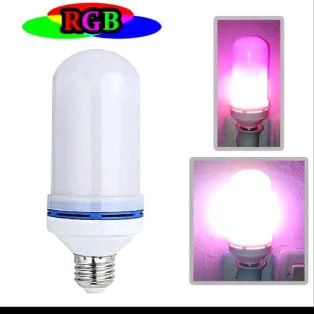 Jual Lampu bulb led api fire flame rgb warna warni lampu led obor api ...