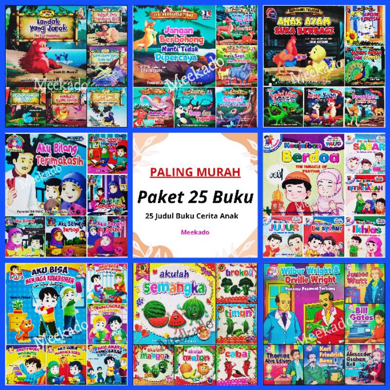 Jual Grosir paket 25 Buku Cerita Dongeng Anak Berwarna Murah Meriah ...