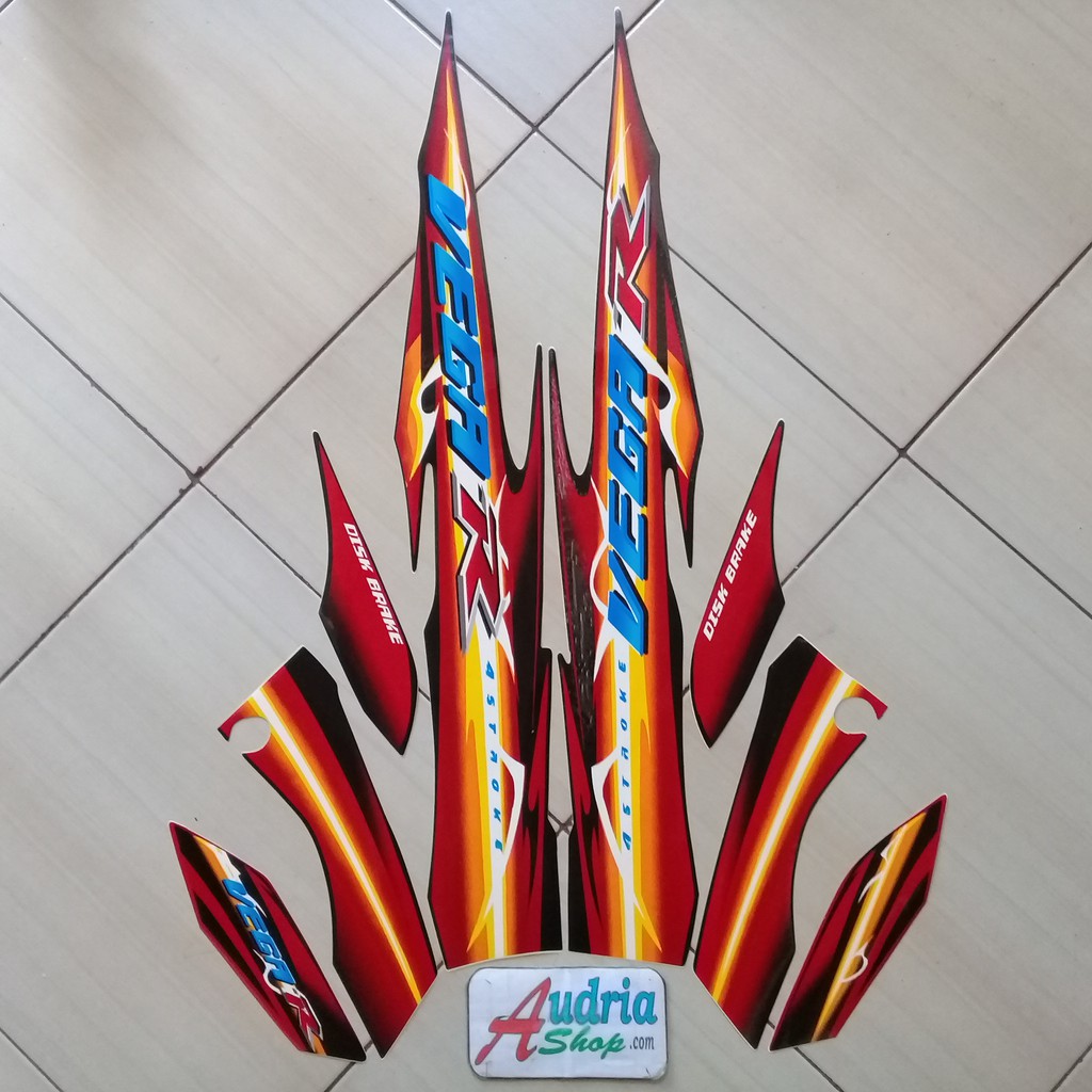 Jual Stiker Striping Motor Vega R 2007 Hitam-Merah | Shopee Indonesia