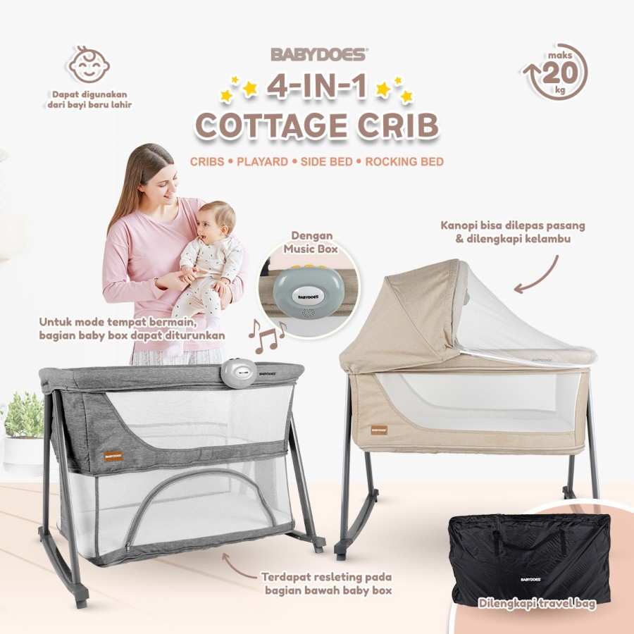 Jual Babydoes 4 in 1 Cottage Crib Playard CH 1692 Box Babydoes Travee Cribs Box Tidur Bayi Shopee Indonesia