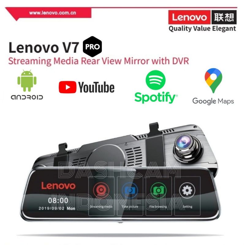 Jual Lenovo V7 Pro WiFi GPS Dual Camera Dashcam Car DVR Kamera Mobil ...
