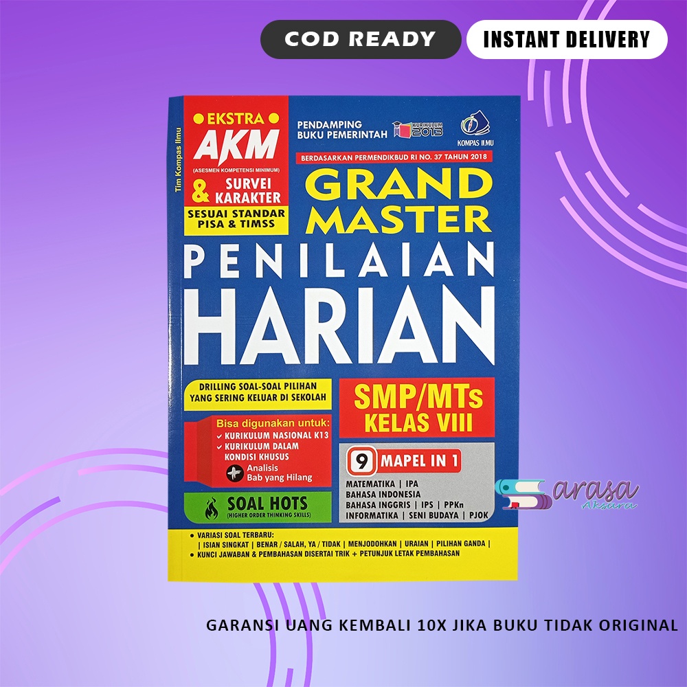 Jual Buku Pelajaran Smp / Mts Grand Master Penilaian Harian Akm Kelas 8 ...