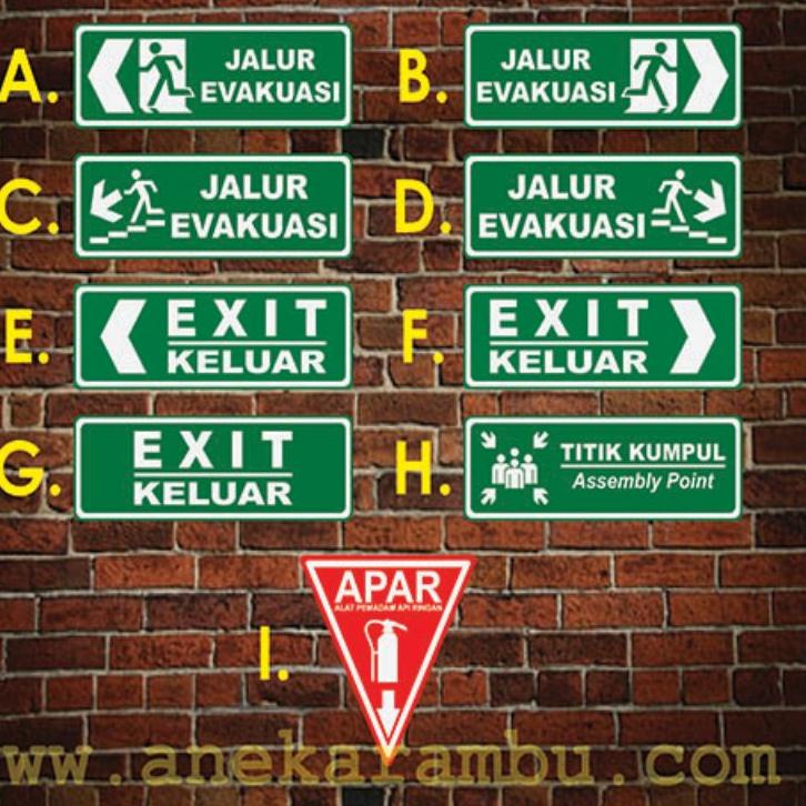 Jual Trend Rambu Sign Jalur Evakuasi Dan Apar Plat Akrilik 2mm