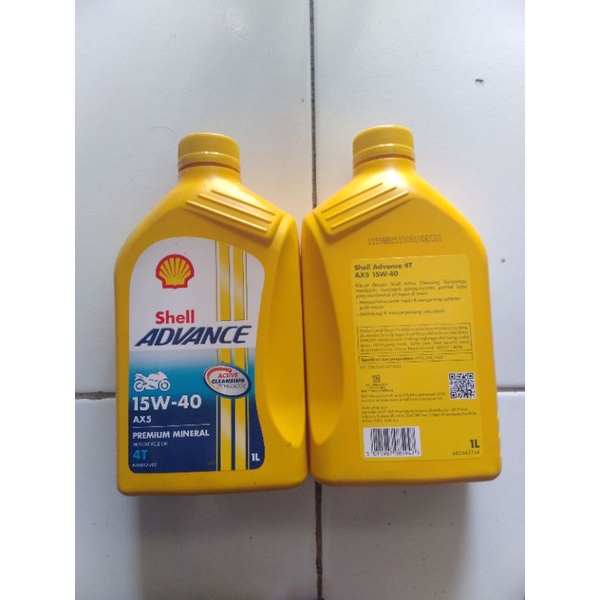 Jual OLI MESIN PELUMAS MESIN SHELL ADVANCE 15W-40 1 LITER 1L ORI RESMI ...