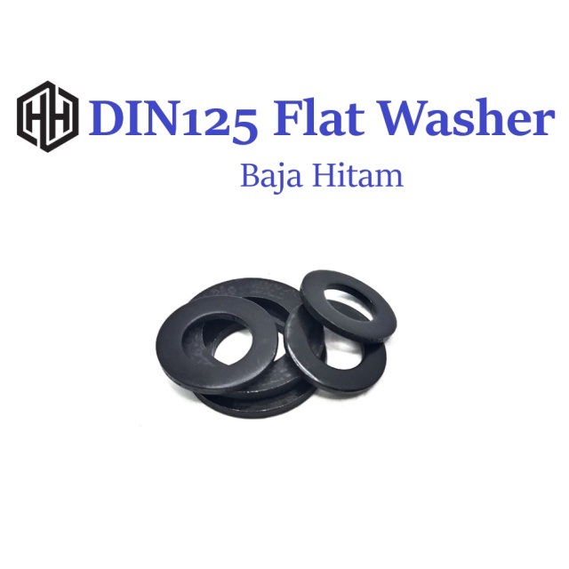 Jual Ring M3 DIN125 Flat Washer Baja Hitam RING3BAJA | Shopee Indonesia