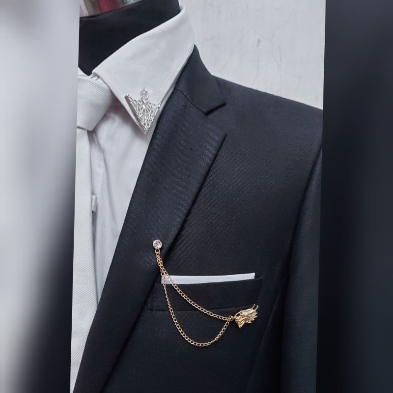 Jual Lapel pin rantai/bros rantai jas - naga emas | Shopee Indonesia