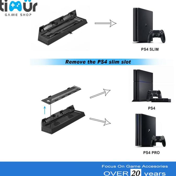 Jual ADAPTER GAME CONSOLE KIPAS VERTICAL COOLING FAN PS4 CHARGING STAND