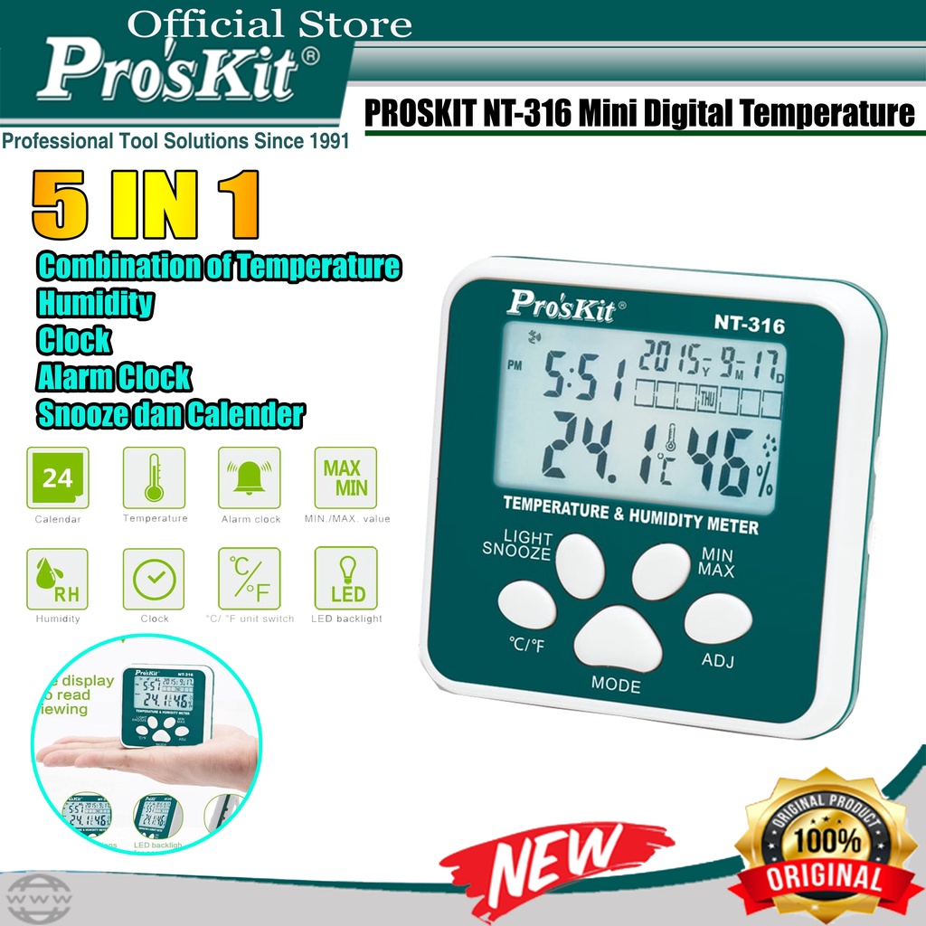 Dew Point Meter Proskit Temperature/ Humidity/ (MT-4616 Wet Bulb Meter