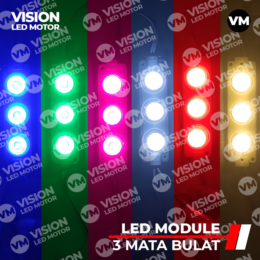 Jual [WERACE] LED RENTENG / MODULE 3 MATA BULAT 12V /24V JUAL PER BIJI ...
